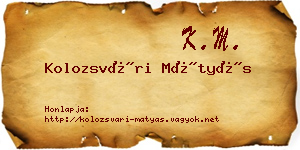 Kolozsvári Mátyás névjegykártya